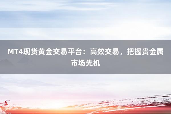 MT4现货黄金交易平台：高效交易，把握贵金属市场先机